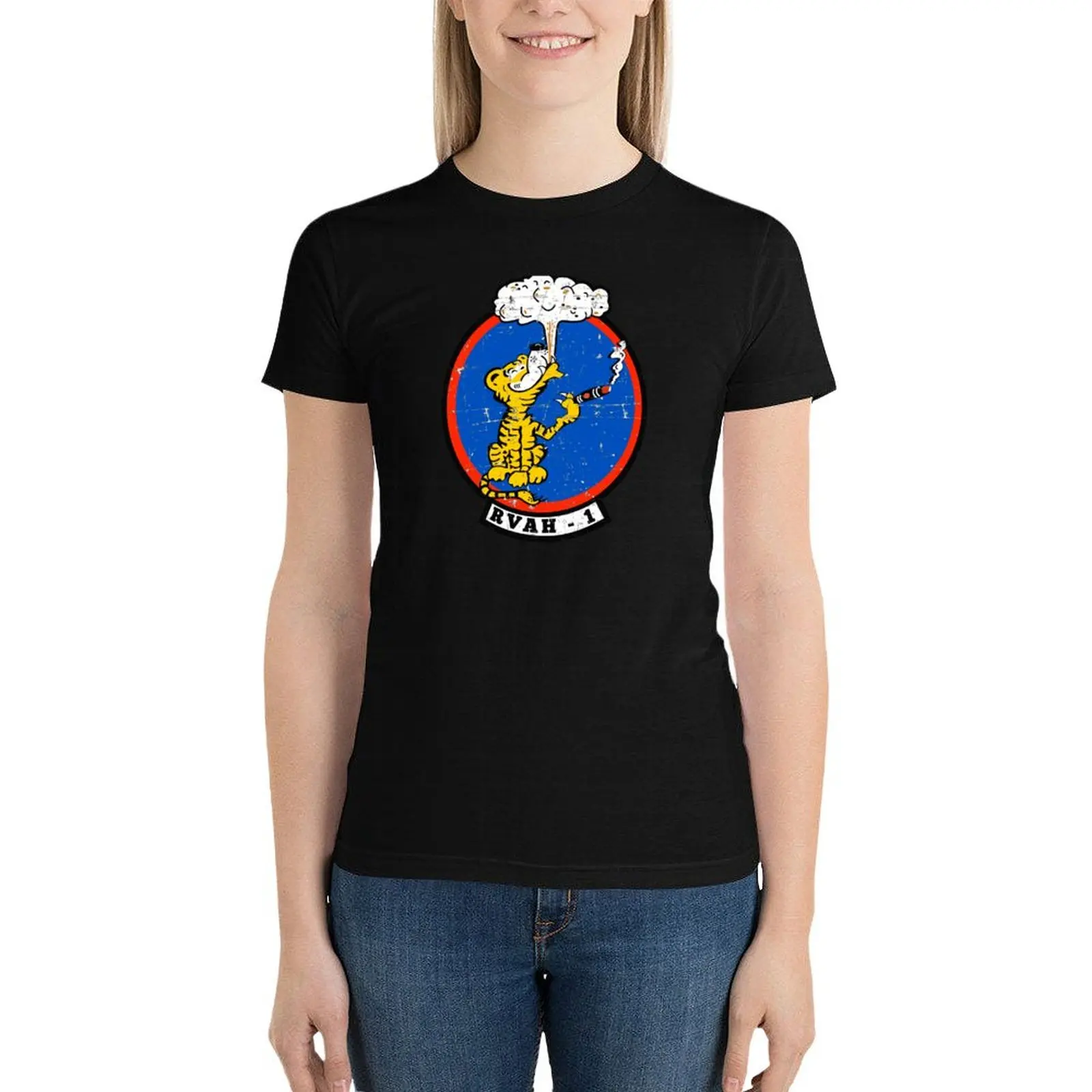 USN - RVAH-1 - Reconnaissance Attack (Heavy) Squadron - Grunge Style T-Shirt tops Female clothing funny Women clothes