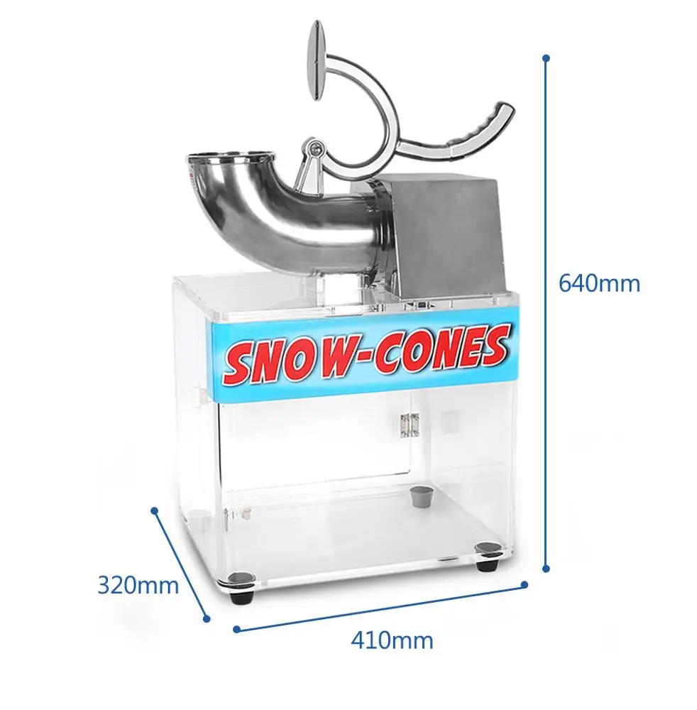 Máquina Eléctrica de hielo triturado con caja de almacenamiento de hielo acrílico, licuadora de bebidas, conos de nieve, batidora, trituradora de hielo