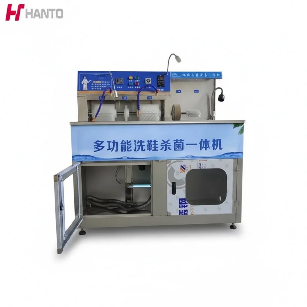Commercial Shoe Washer, Stainless Steel 120 x 110 x 55cm, Industrial Shoe Washing Machine, Semi-Auto Sneaker Cleaner