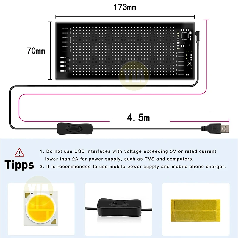 Car Window Shop Matrix Pixel Panel App Usb 5v RGB DIY Programmable Text Pattern Animated Glowing Truck Eyes LED Display Screen