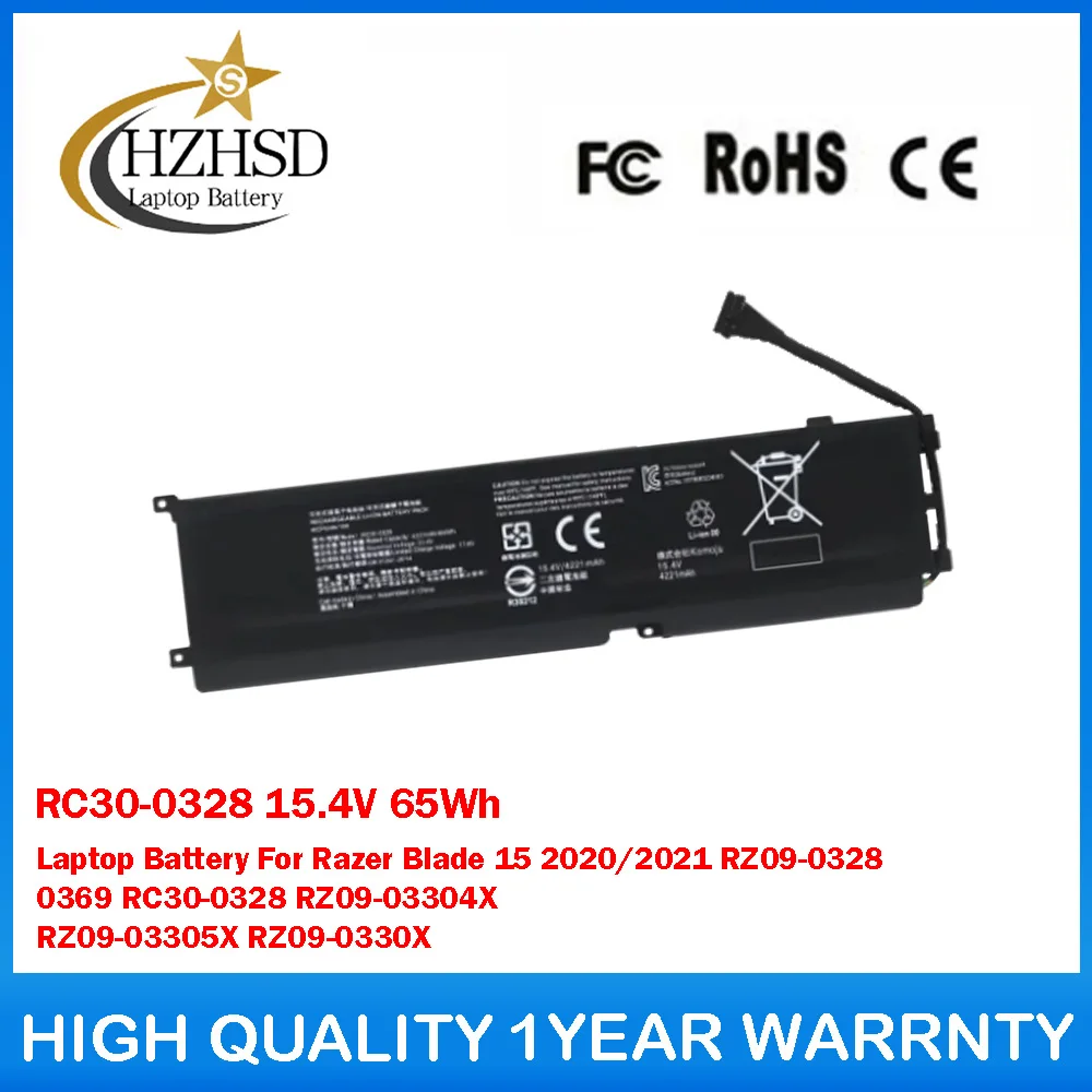 

RC30-0328 15.4V 65Wh Laptop Battery For Razer Blade 15 2020/2021 RZ09-0328/ 0369 RC30-0328 RZ09-03304X RZ09-03305X RZ09-0330X