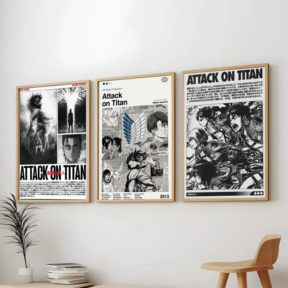 Anime A-Attack O-On Titan Painting Calligraphy Modern Canvas Poster Wall Art Famous Cartoon Aesthetic Decor Bedroom Home Gift