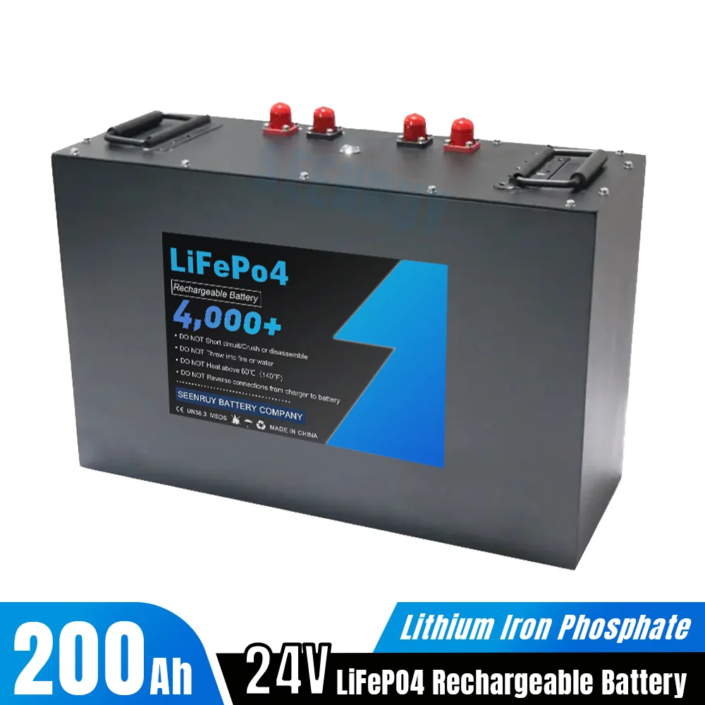 24V 200Ah Lifepo4 Rechargeable Battery Pack Built-in 200A BMS Optional Bluetooth for 3kw 4kw Forklift Lithium Iron Phosphate