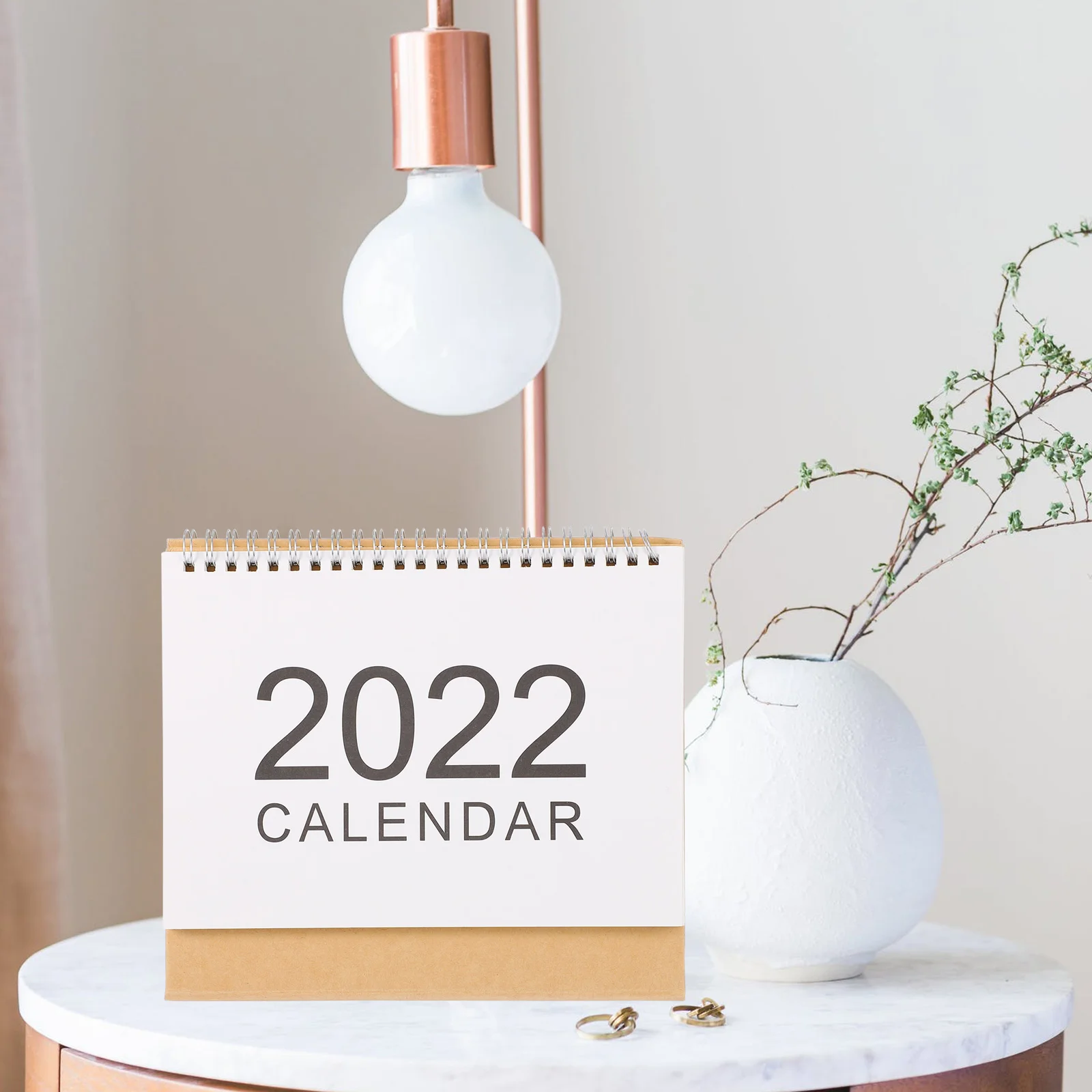 2022 Simple Desk Calendar Office Style Paper Coil Tabletop Desktop Ornament Decor