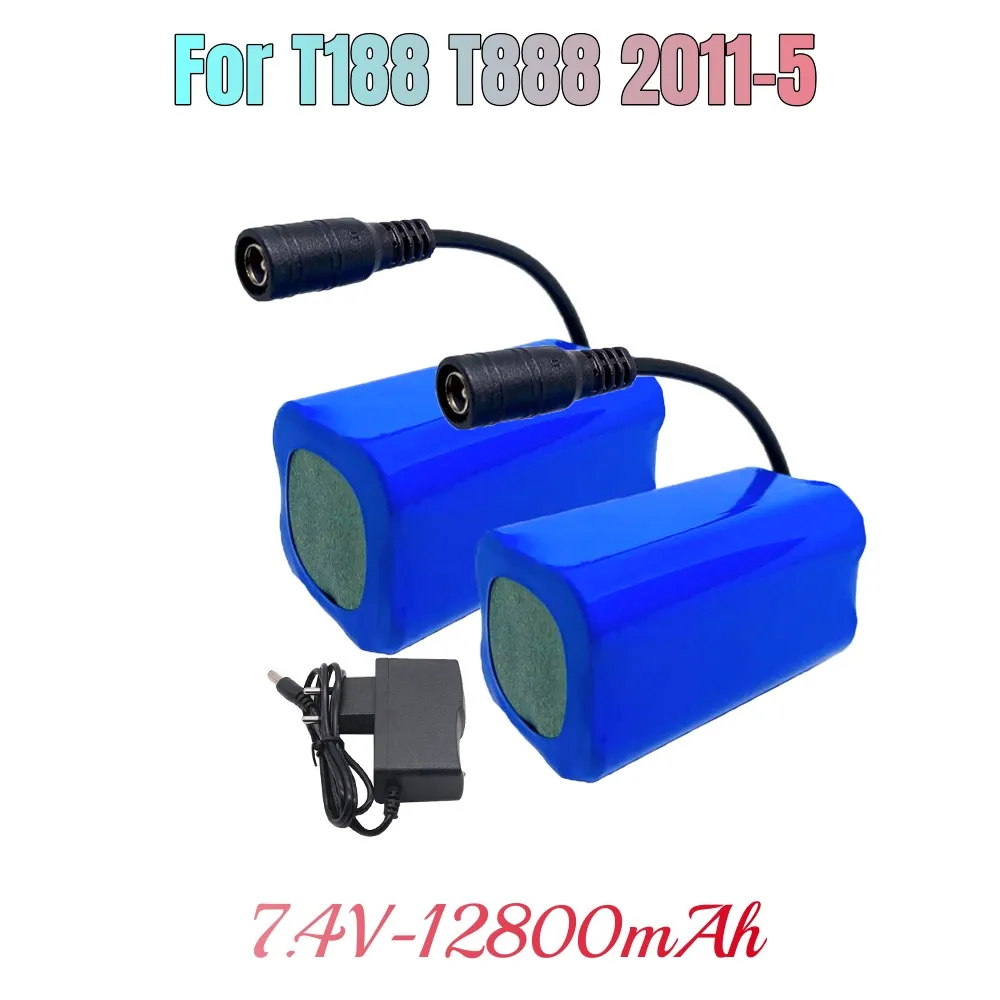 بطارية ليثيوم تستخدم ل T188 T888 2011-5 التحكم عن بعد البحث الطعم قارب قطع الغيار RC لعبة اكسسوارات 2s2p 7.4 فولت 12800mah