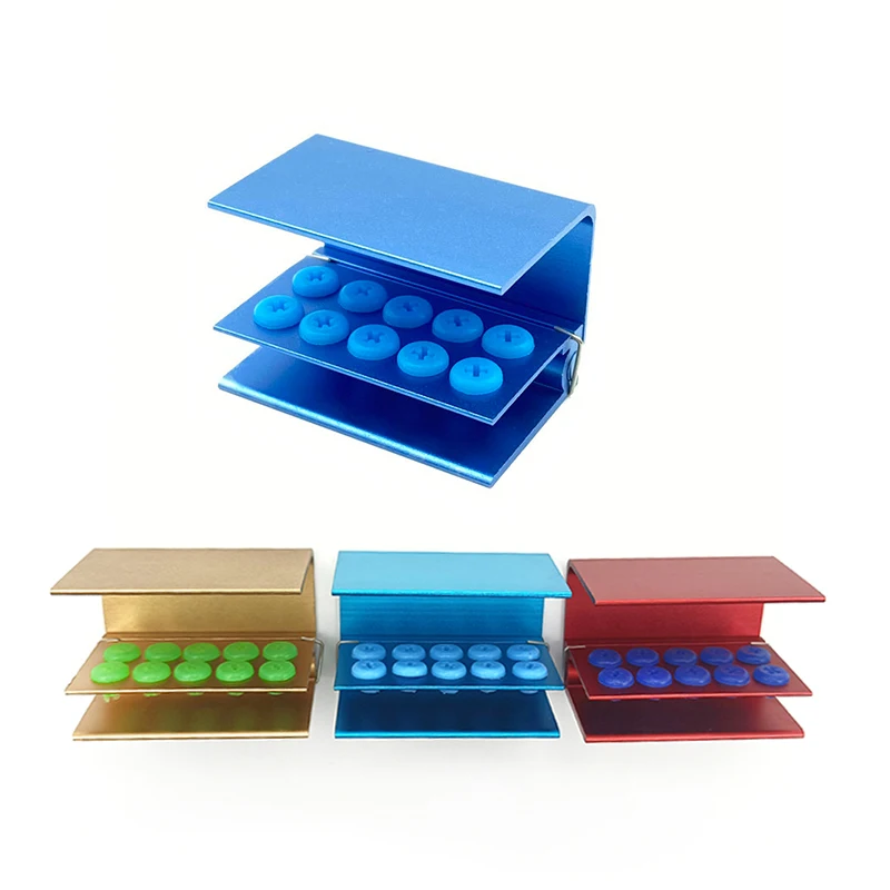 

Dental 10 Holes Burs Holder Block Case for High Speed Burs& Low Speed Burs Dental Autoclavable Burs Holder