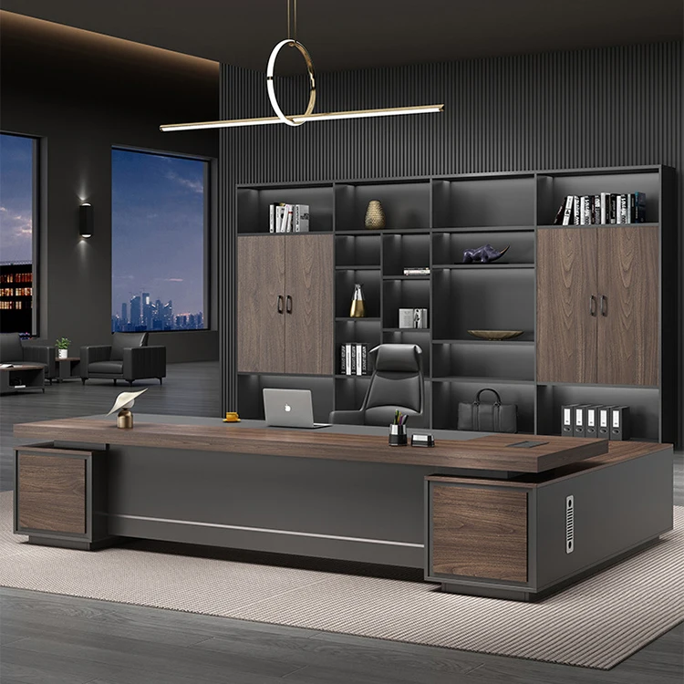 L Shape Desk Melamine Manager Desk Boss Table for Office