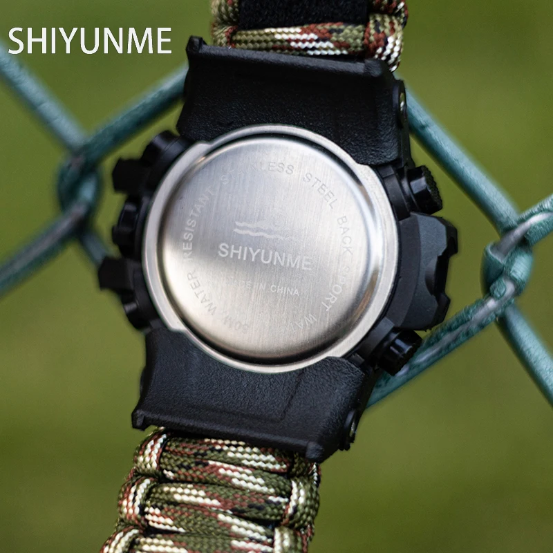 SHIYUNME Men\'s G Style Military Watch Waterproof Chronograph LED Electronic Compass Outdoor Sports Male Watch Relogios Masculino