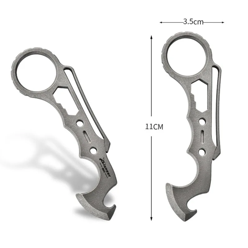 Imagem -05 - Liga de Titânio Crowbar Chave de Fenda Chave Sextavada Abridor de Garrafas Ferramenta Multifuncional Acampamento ao ar Livre Pry Bar Novo 110 mm Edc