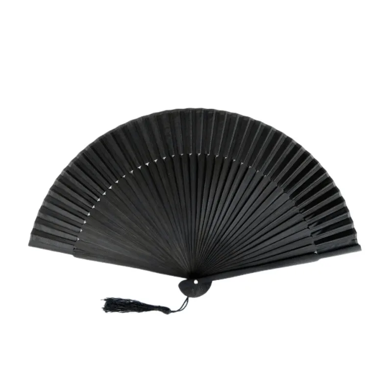 Chinese Style Black Vintage Hand Fan Folding Fans Dance Wedding Party Favor Chinese Dance Party Folding Fans Black Fabric Fan