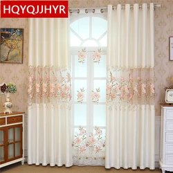 European Luxury Elegant Embroidered Curtains for Living Room, Classic French Window Curtains for Bedroom, High Quality, G001