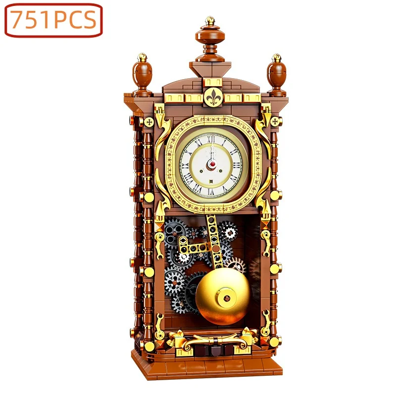 

Classic Retro Pendulum Clock Building Block Models Compatible with Assembled Toys Pendulum Gifts Boys Girls Toys