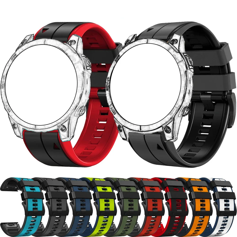 Silicona QuickFit 22/26mm Reloj inteligente Accesorio Für Garmin Fenix 8 47/51mm 7X 7 6X 6 Pro 5 5X Plus mk1 Epix Gen 2 Enduro2