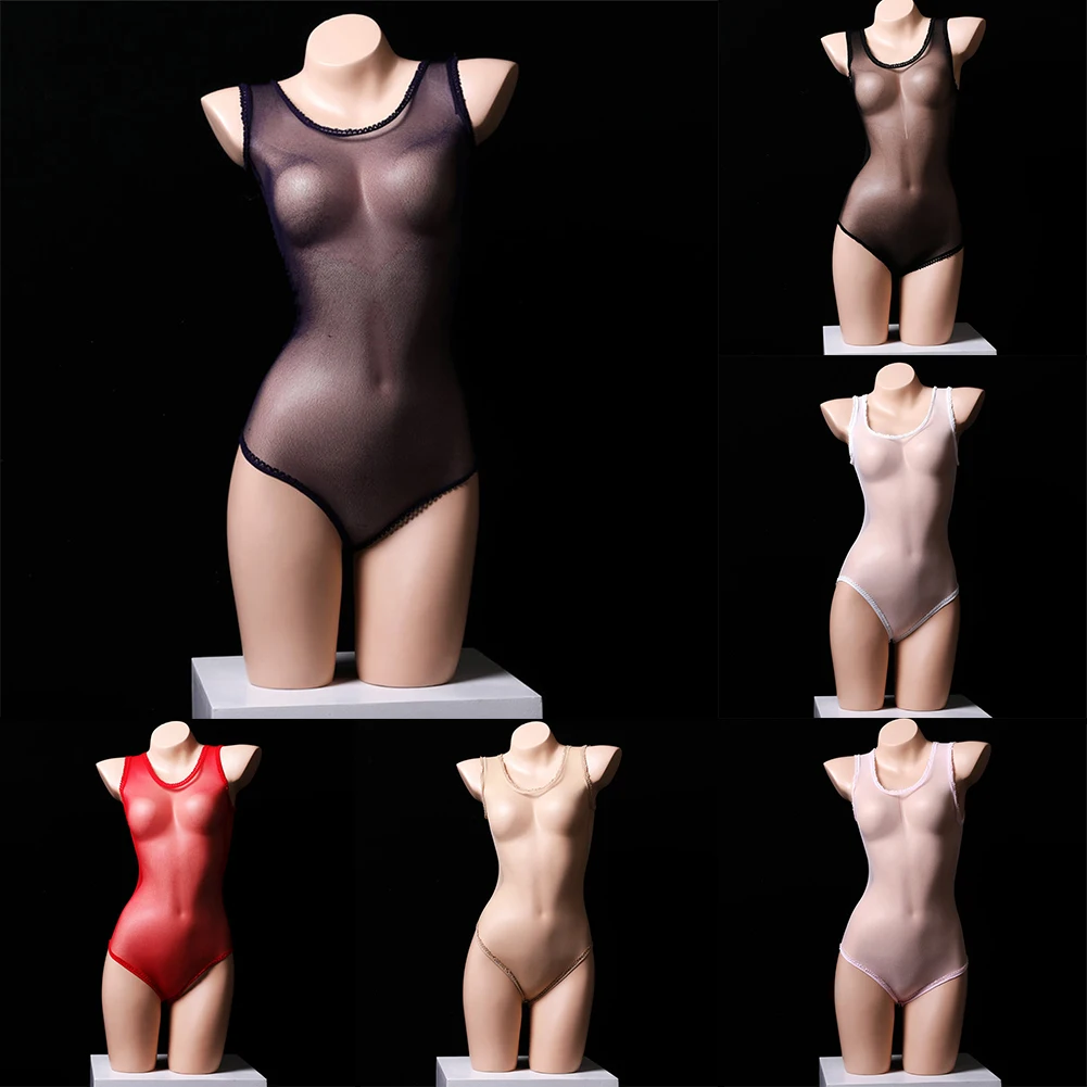 Medias Body para mujer Nylon Regular Ver a través de ropa de dormir transparente sexy Slight Strech Color sólido Moda cómoda