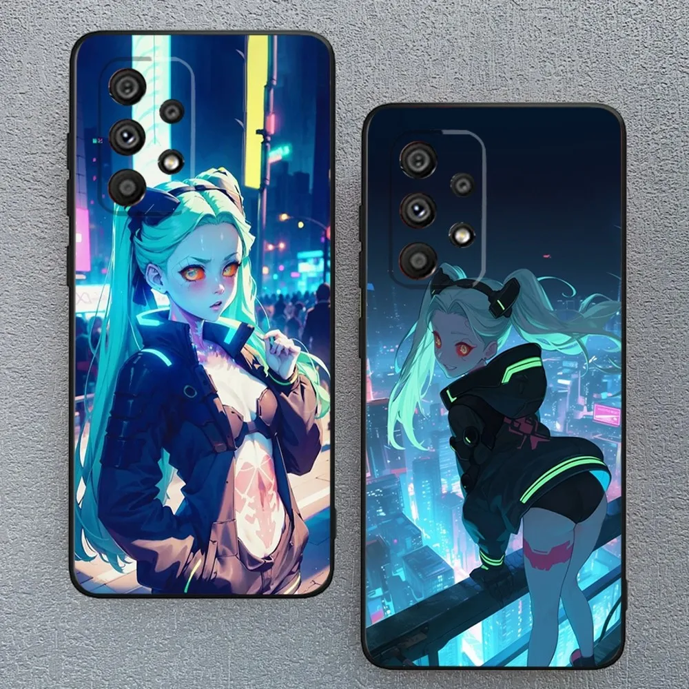 Rebecca C-Cyberpunk E-Edgerunners Phone Case For Samsung Galaxy A13,A21s,A22,A31,A32,A52,A53,A71,A80,A91 Soft Black Phone Cover