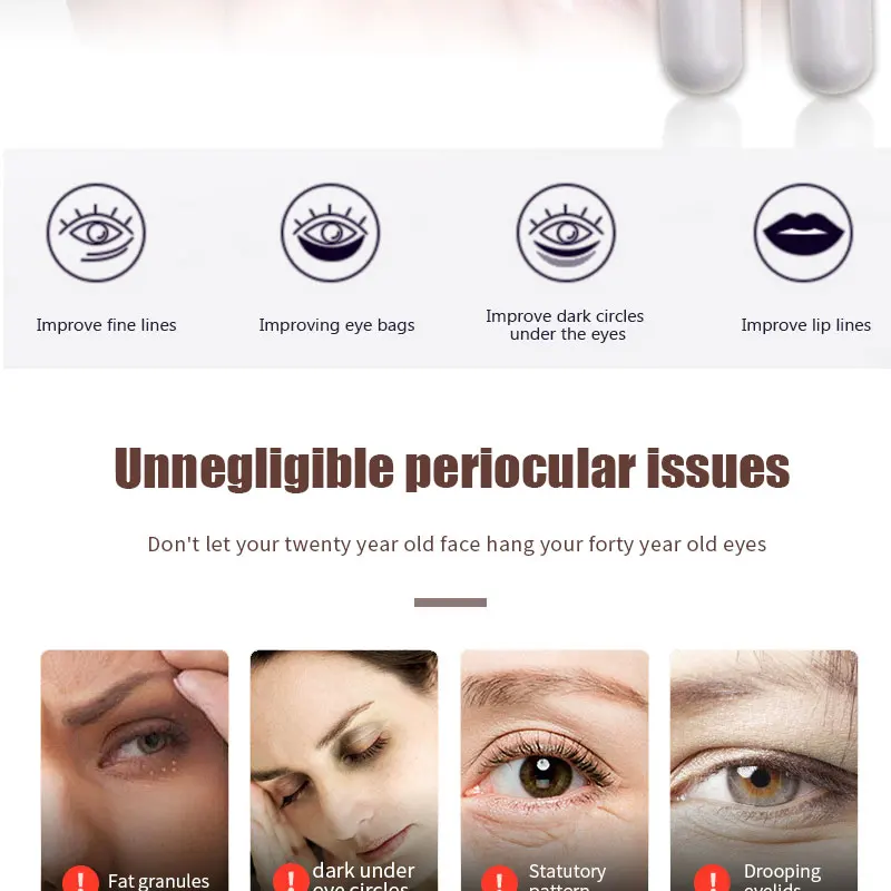 新しいアイマッサージャー美容アイデバイス、目の下のくすみ除去、温湿布、クマのマッサージペン、アイケア