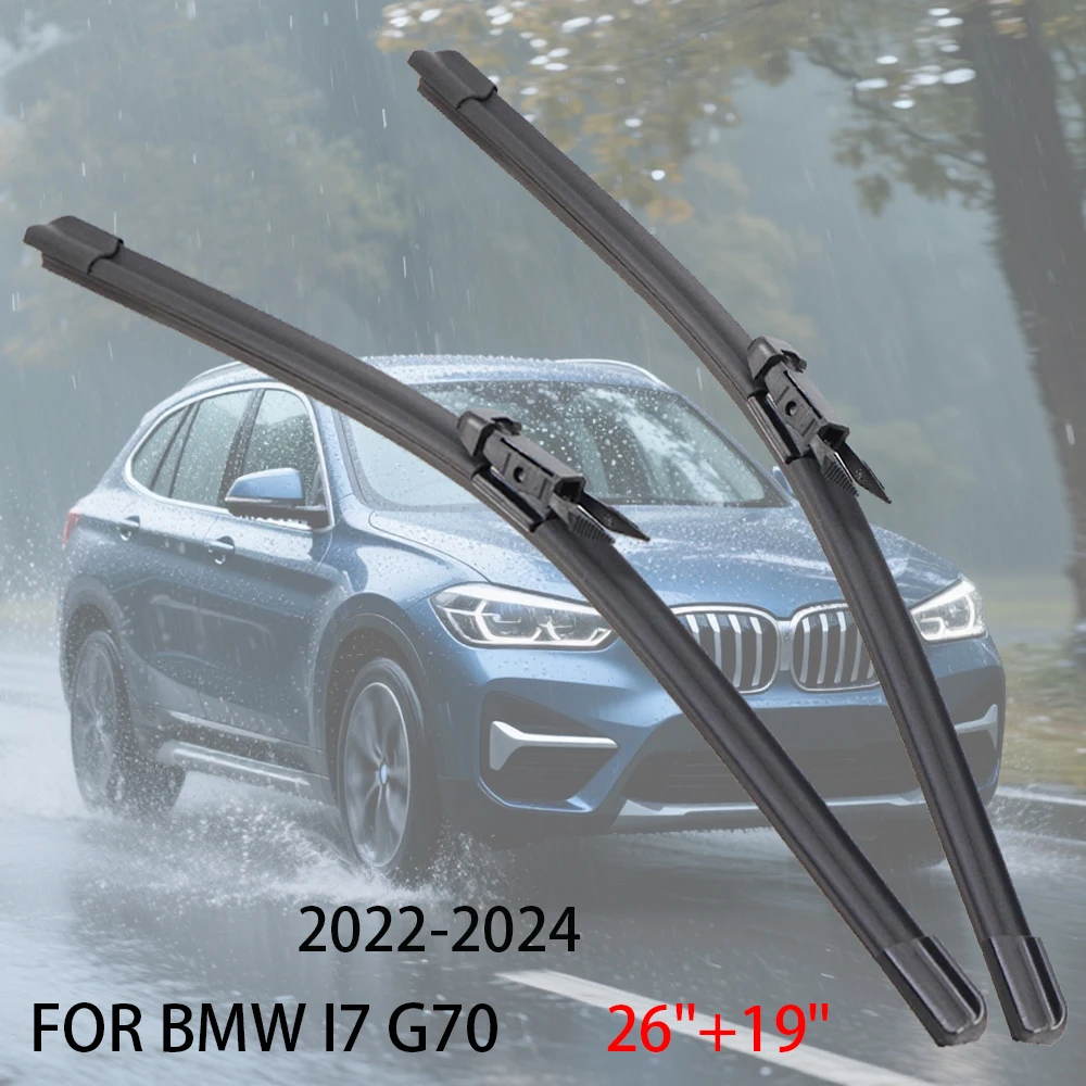 

Стеклоочистители для BMW I7 G70 2022-2024 26 "+ 19" автомобильные щетки переднего стеклоочистителя подходят кнопочный рычаг переднего стекла авто дворники