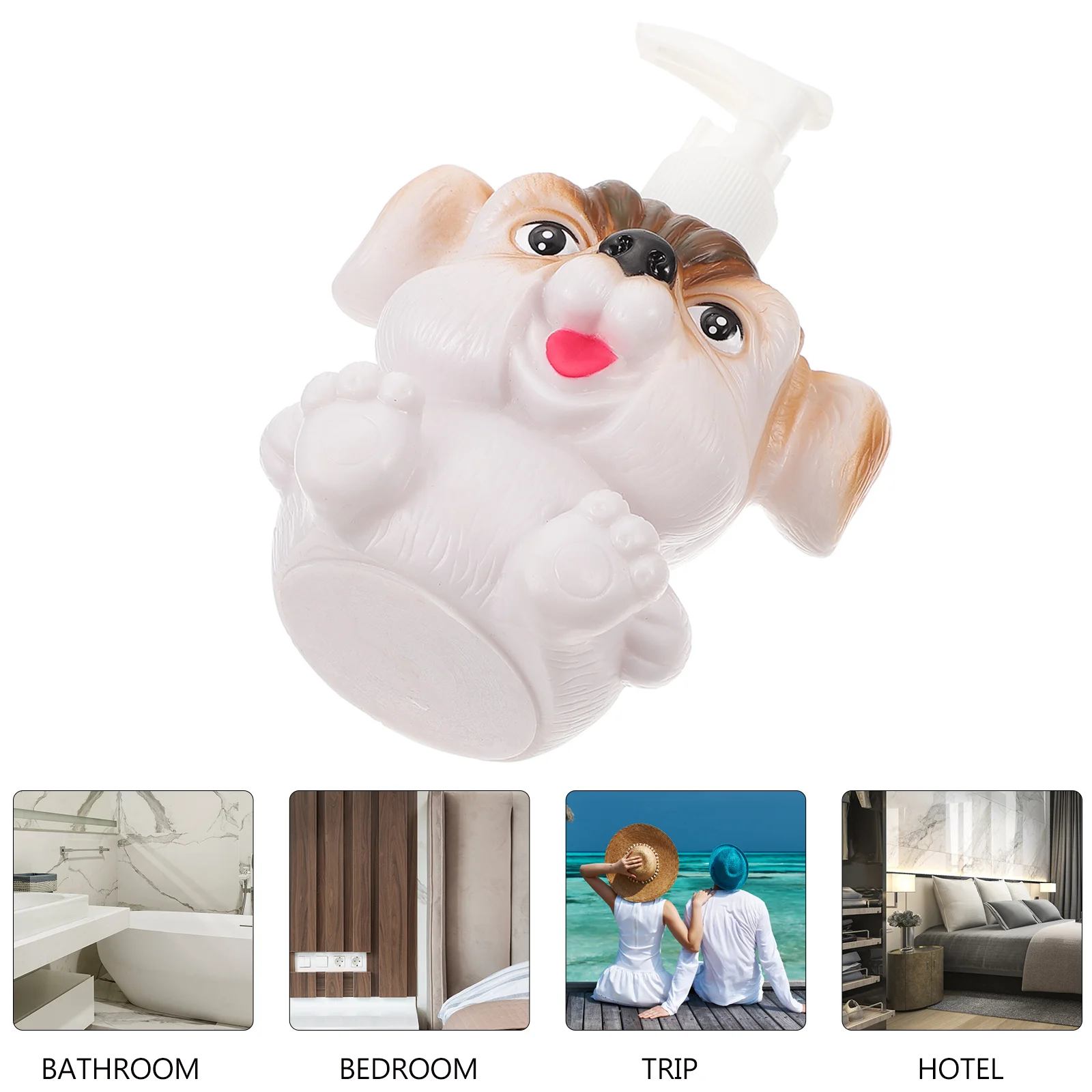 1 قطعة زجاجة محلول محمولة صغيرة على شكل كلب حاوية شامبو للسفر الحمام عنبر غرامة المواد إعادة الملء موزع