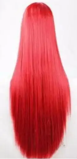 Fashion 80cm Women Long Red Straight Hair Wig Costume Party Anime Cosplay