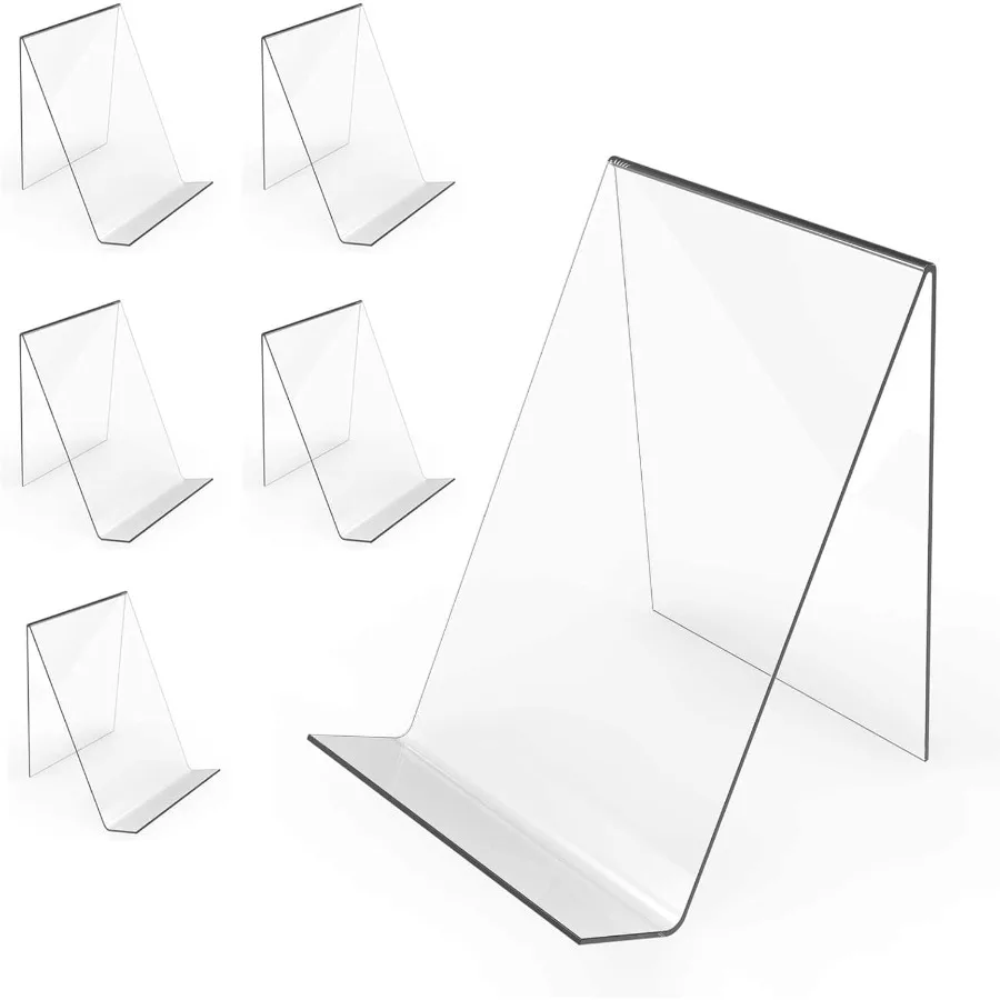 Acrylic Book Stand Without L6 Inch 6PC Clear Acrylic Display Easel Transparent Display Stand Holder Tablet Holder for Displayin