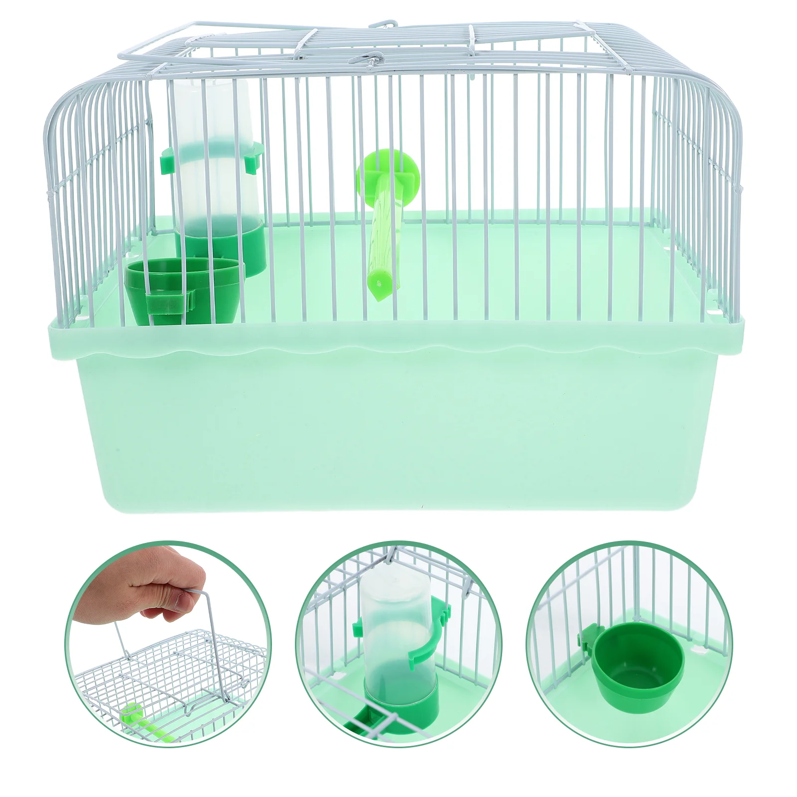 

Portable Birdcage Cockatiel Lovebird Iron Aviary Outdoor Cages Double The Peony for Parakeet Small