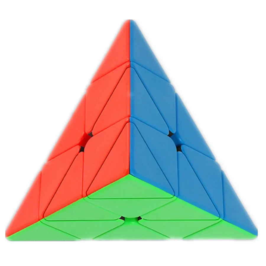 Guanlong 3x3 Velocidad colorida Pirámide sin pegatinas Cubo mágico antiestrés 3x3x3 Aprendizaje rompecabezas educativo Cubo mágico juguete para regalo