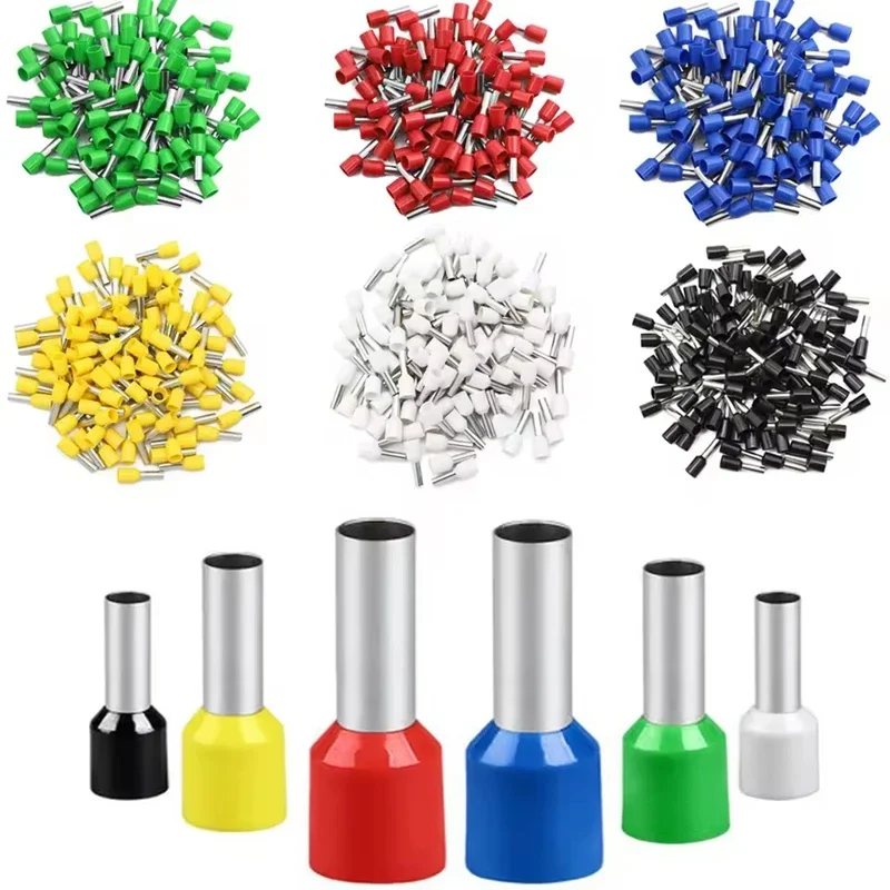 Tubular Crimp Terminals Electrical Wire Cable Ferrules Connectors 308 E0508 E7508 E1008 E1508 E2508 E4009 E6012 E10-12 Insulate