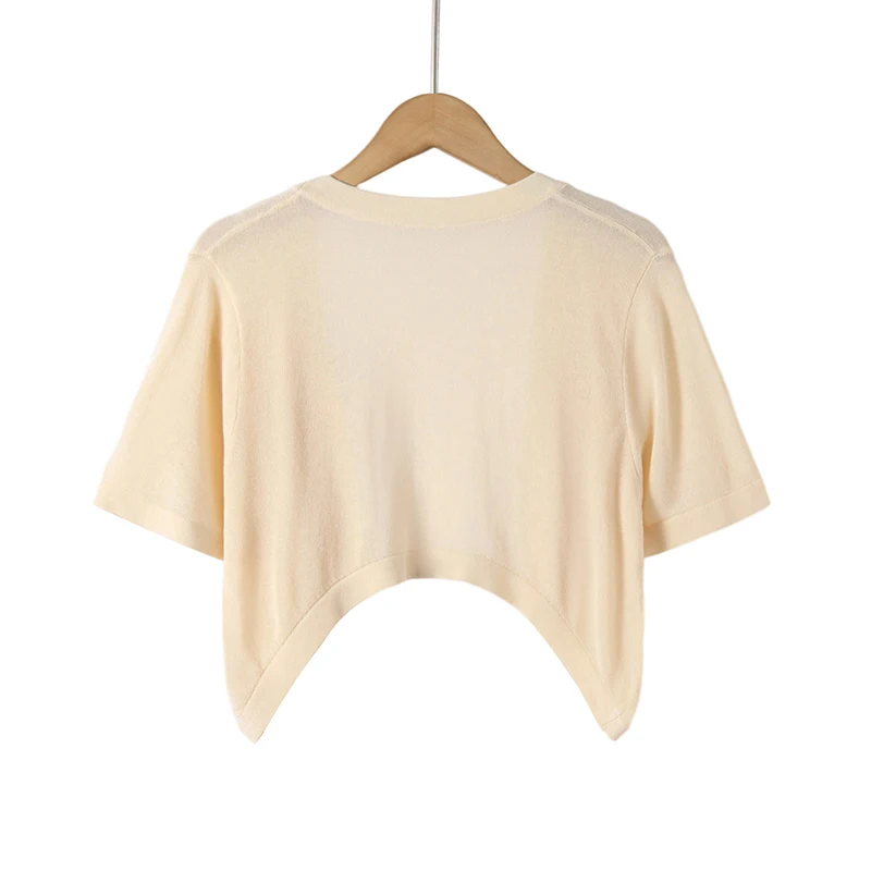 Sun Protection Cover Ups Women Short Sleeve Shrug for Dresses Thin Summer Bolero Cardigan Knit Outerwear Shirt Loose Ethereal