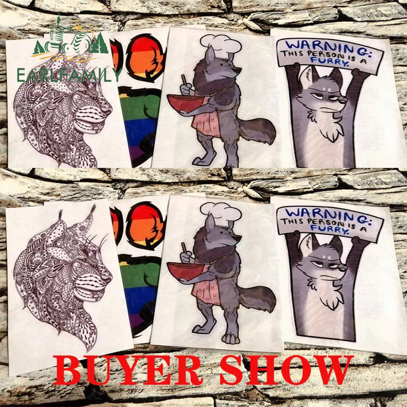 EARLFAMILY 13cm x 8.5 for Master Chef Furry Wolf Car Stickers Fashion Sunscreen Decals Windshield Waterproof Vinyl Car Wrap