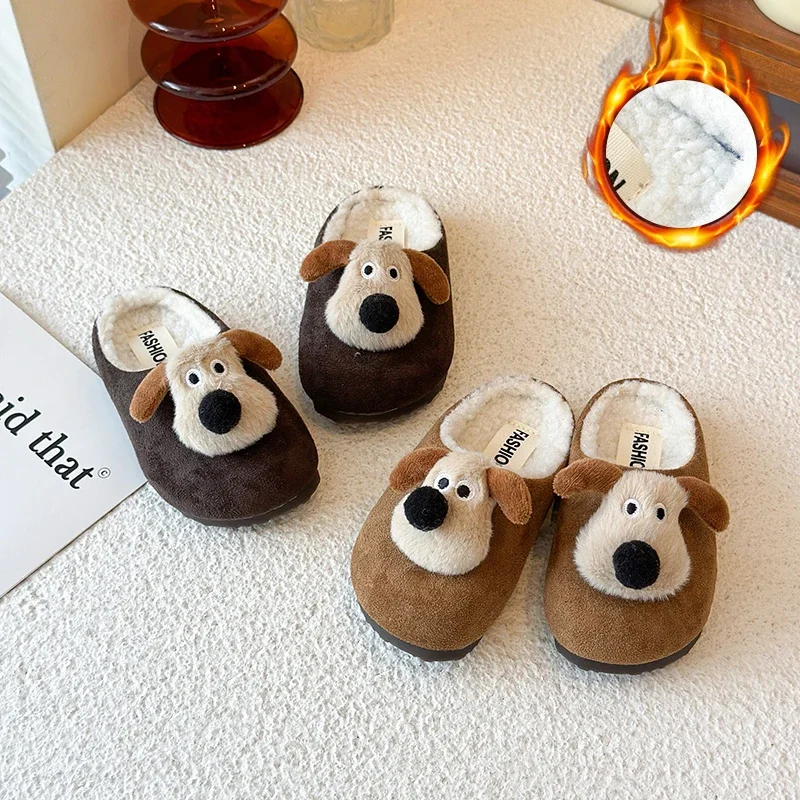 2026 Winter Children Cotton Slippers Boys Warm and Plush Slippers Cute Cartoon Girls Lightweight Warm Home Slippers 23-33