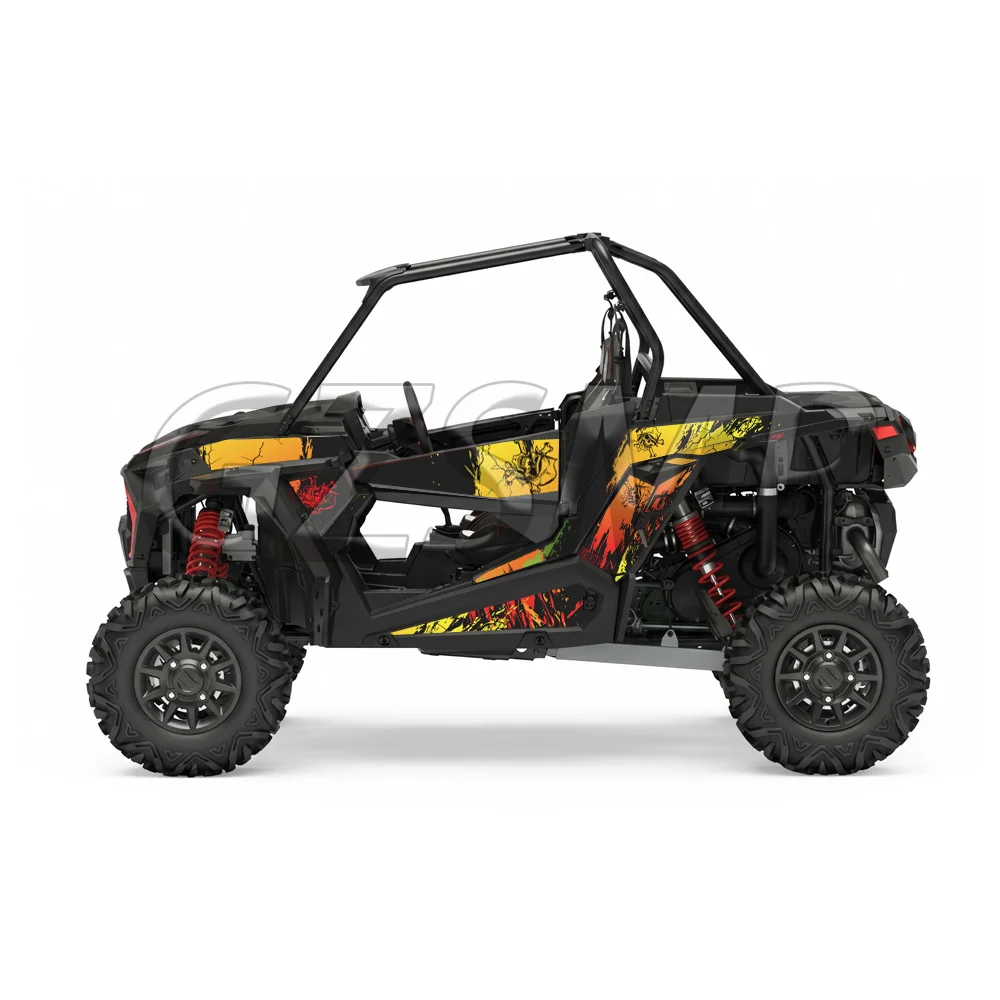 Fit For POLARIS RZR 1000 TURBO 2014 2015 2016 2017 2018 2019 UTV Background Graphics Decals Stickers Custom Number Name 6