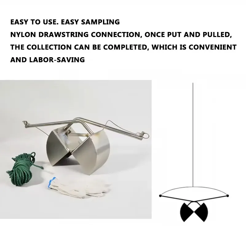 ETC-200 Sludge Sampler Stainless Steel Box Mud Dredging Lake Bottom Sludge Sediment Grab Sampler