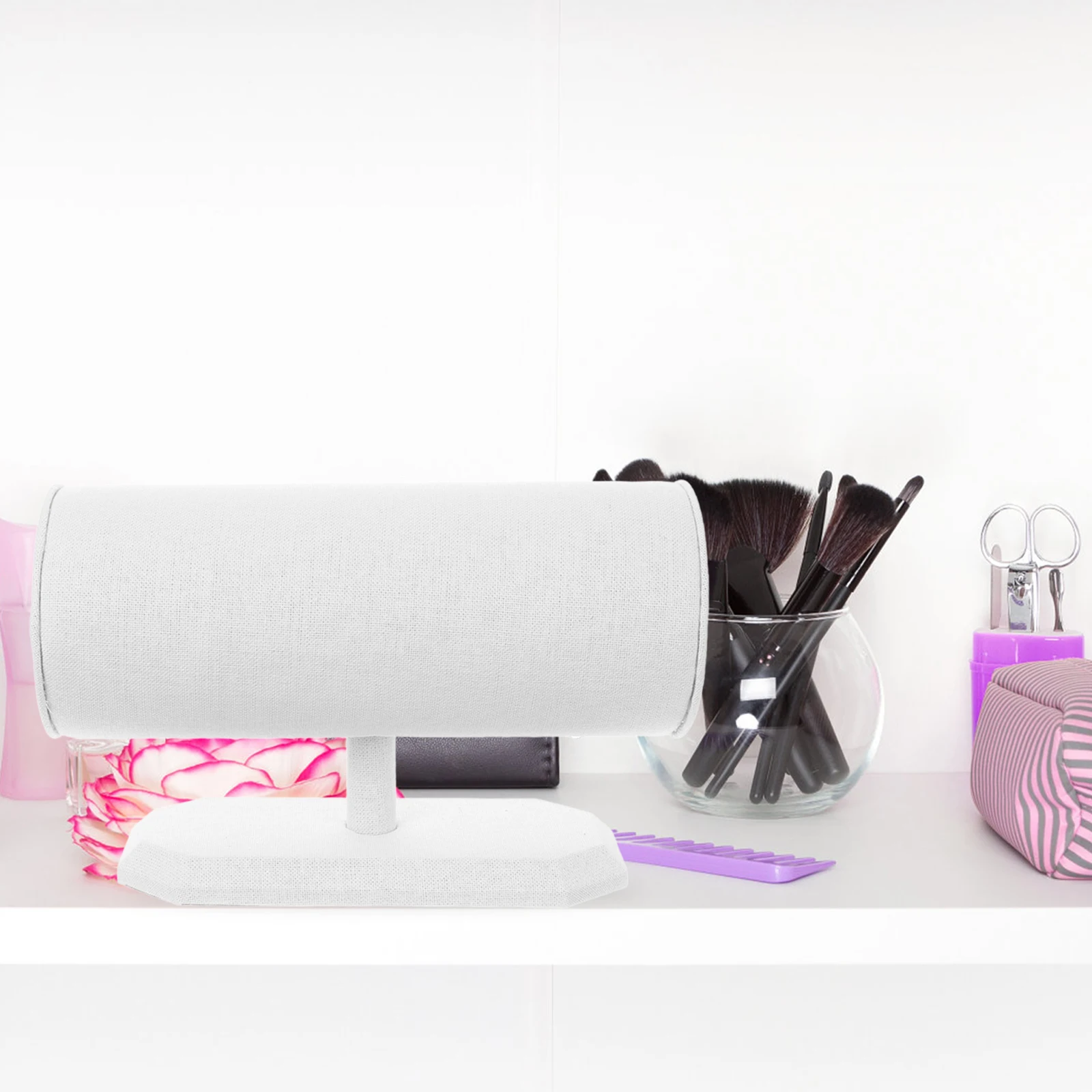 

1pc Headband Display Rack Hair Hoops Frame Storage Organizer White Girls Travel Vendors Booths Safe Durable Practical Jewelry