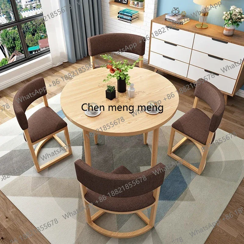 Simple Solid Wood Dining Room Tables for Kitchen Storage Space Saving Coffee Table Modern Leisure Household Furniture for Lounge