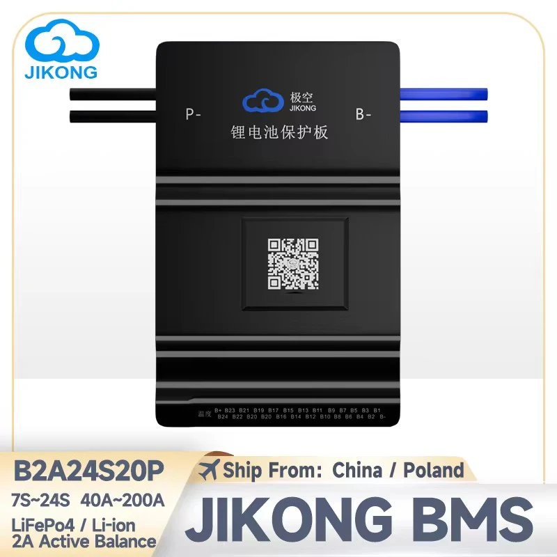 JIKONG สมาร์ท BMS B2A24S20P พร้อม 2A Active Balance BT สามารถ RS485 ความร้อนสําหรับ 8S ~ 24S Lifepo4 แบตเตอรี่ลิเธียม 18650 แบตเตอรี่ JKBMS