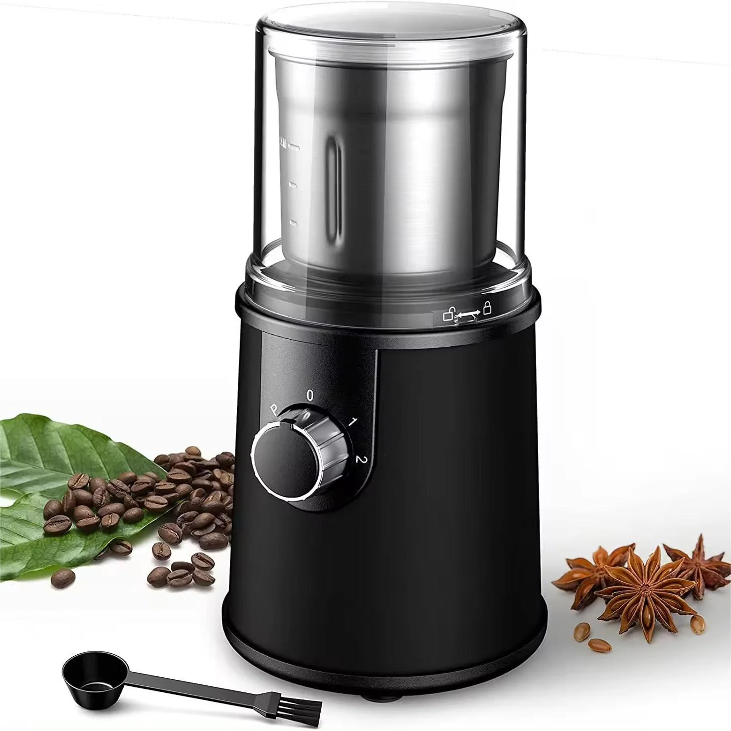 

Fully Automatic Coffee Beans Grinder Household Herbs Bean Spices Mills Machine Food Crusher Grain Grinders Kitchen gadgets