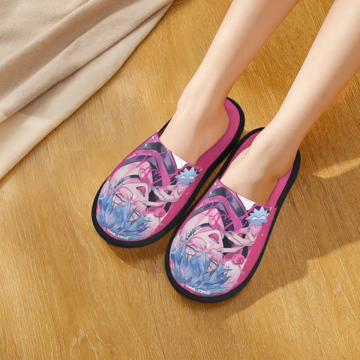 شبشب قطني من Alien Stage Home غير قابل للانزلاق حتى شبشب إيفان أنيمي المريح من إسفنج الذاكرة في الأماكن المغلقة