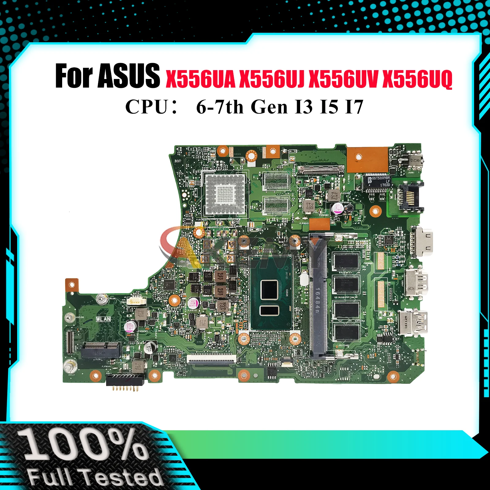 

X556UA Laptop Motherboard For ASUS VM591U X556UV X556UF X556U X556URK X556UQ R558U X556UQK FL5900U X556UJ Mainboard I3 I5 I7 CPU