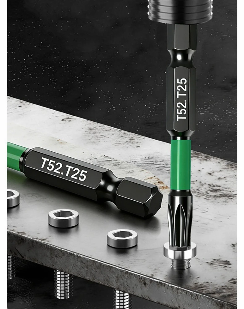10-teiliges Schlagbohrer-Torx-Bit-Set mit Sechskantschaft, magnetischer Schraubendreher, Phillips-, Schlitz- und Kreuzschlitz-Bits, Elektrowerkzeug-Bits – Detail 4