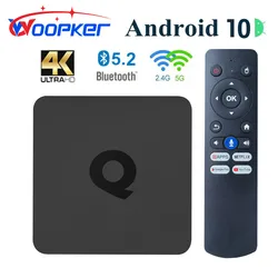 Woopker Q1 4K 안드로이드 TV 올위너 H313, 지지대 구글 보이스 듀얼 2G 8G 와이파이 BT 스마트 TV 박스, 안드로이드 10 셋톱 박스, 2GB 16GB