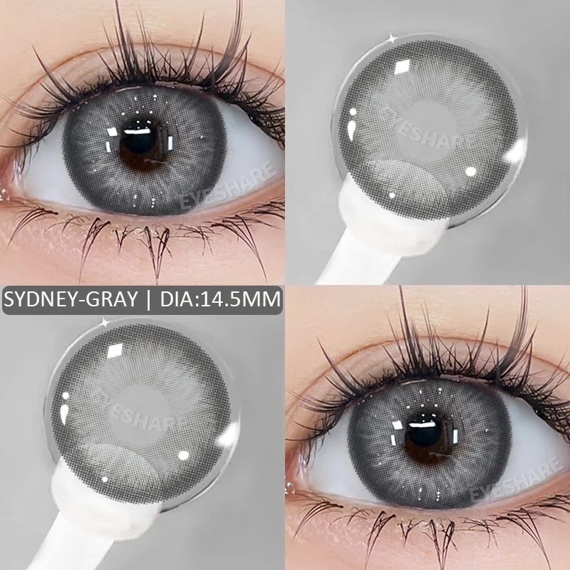 EYESHARE 1 Paar graue Kontaktlinsen für Augen, farbige Linsen, graue Linsen, natürliche bunte Kontaktlinsen, jährliche Verwendung