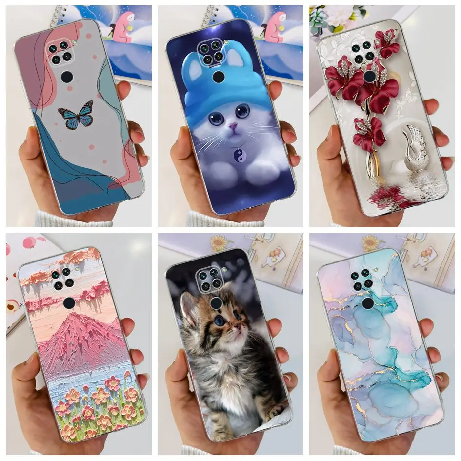 For Redmi Note 9 Case Luxury Butterfly Cartoon Silicone Soft TPU Protective Cover For Xiaomi Redmi Note 9 Phone Case Note9 Funda