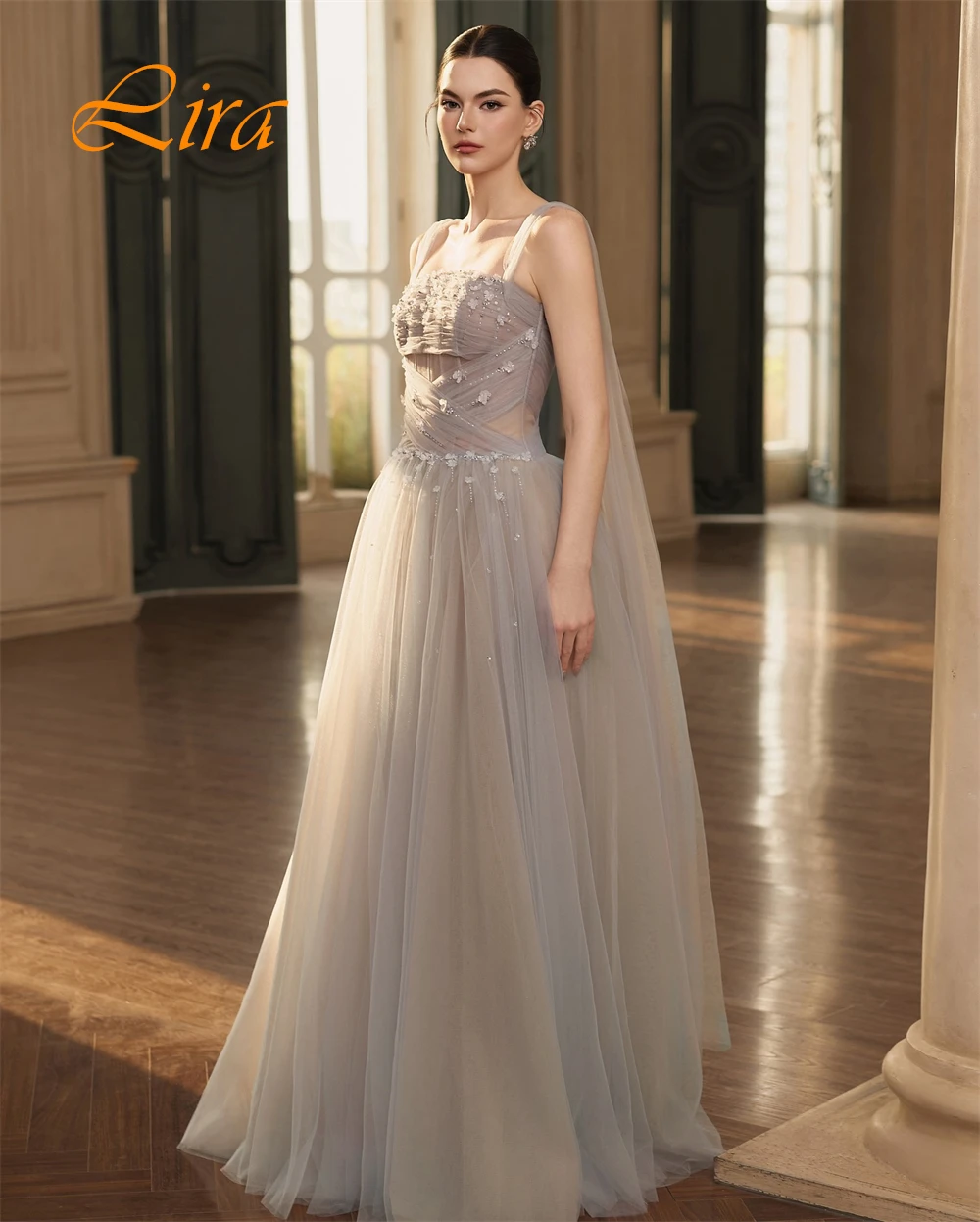 

Customized Elegant Beading Evening Dress and Exquisite Appliques Prom Dress and Temperament Floor Length Special Occasion Gowns
