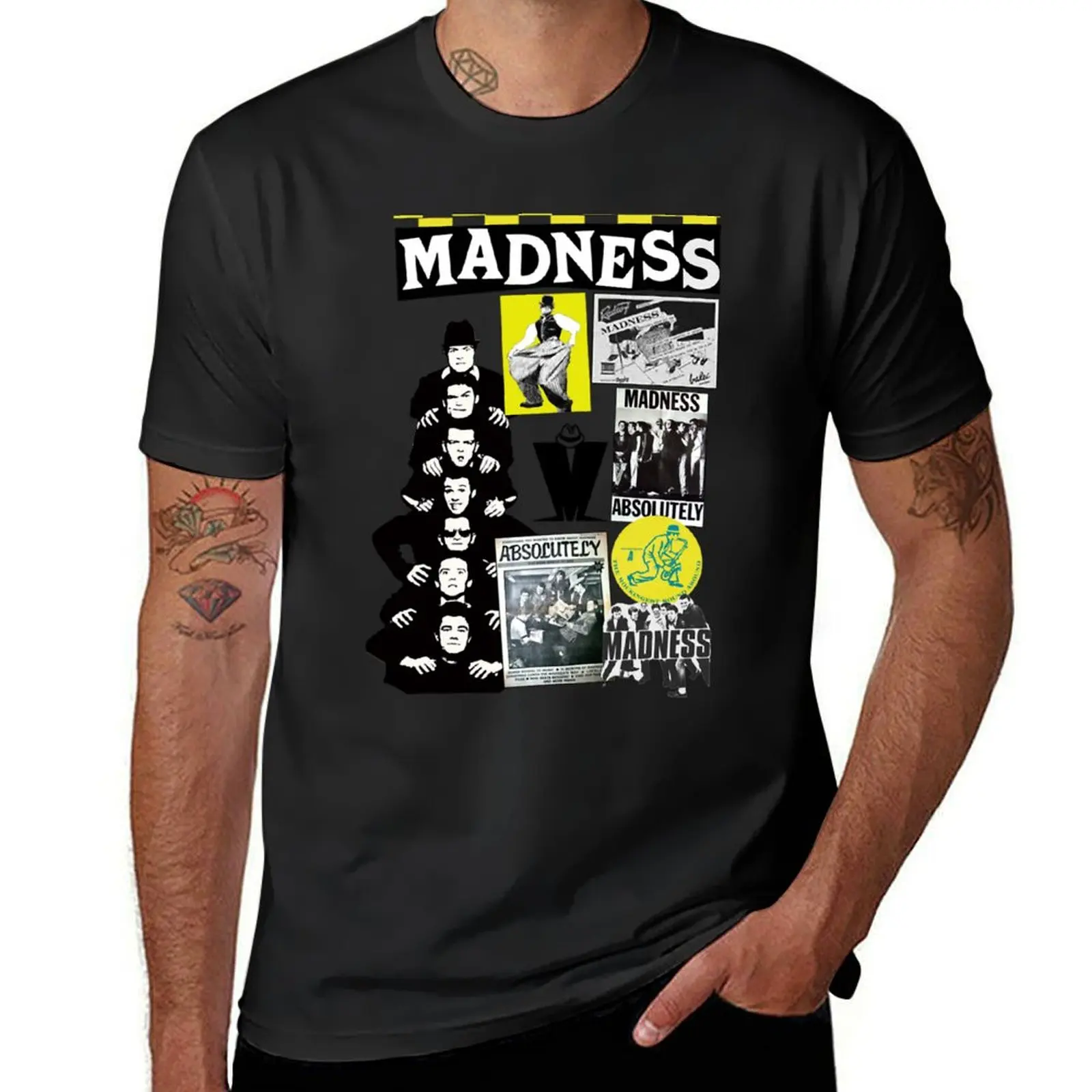 absolutely The madness retro band gift for fans T-Shirt custom t shirt blacks cotton graphic tees t shirt men 100℅ cotton