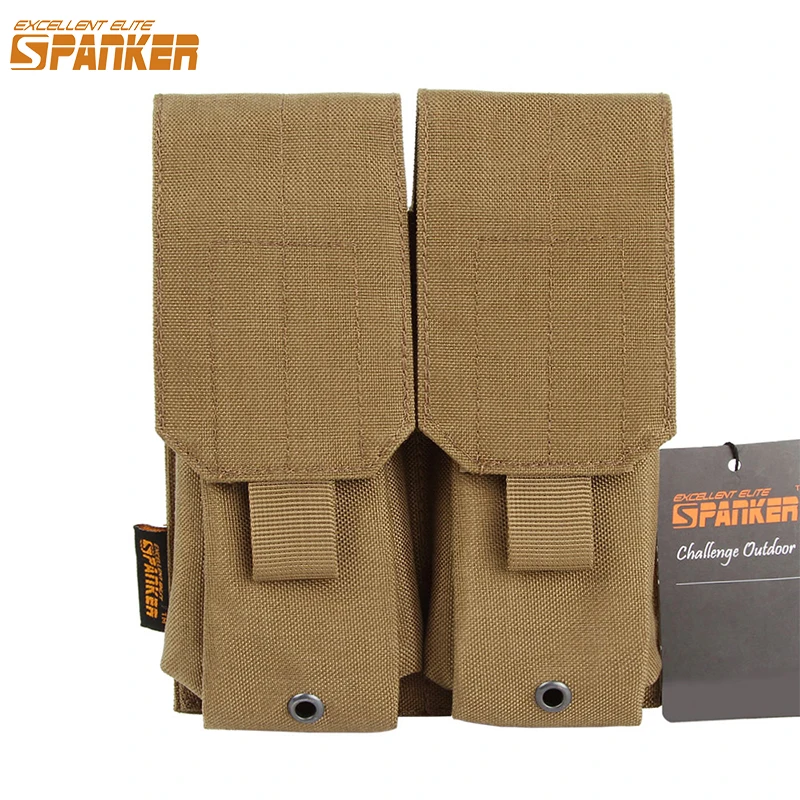 EXCELLENT ELITE SPANKER Tactical Double M4 Magazine Pouch AK AR Rifle Mag Paintball Hunting Accessories