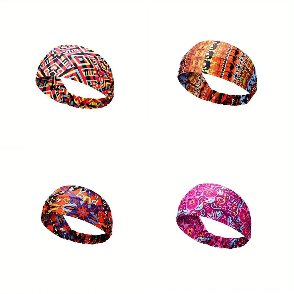 Diadema bohemia de nuevo estilo, diadema elástica de algodón antideslizante, banda elástica para el cabello bohemia para Yoga, para ir en vacaciones