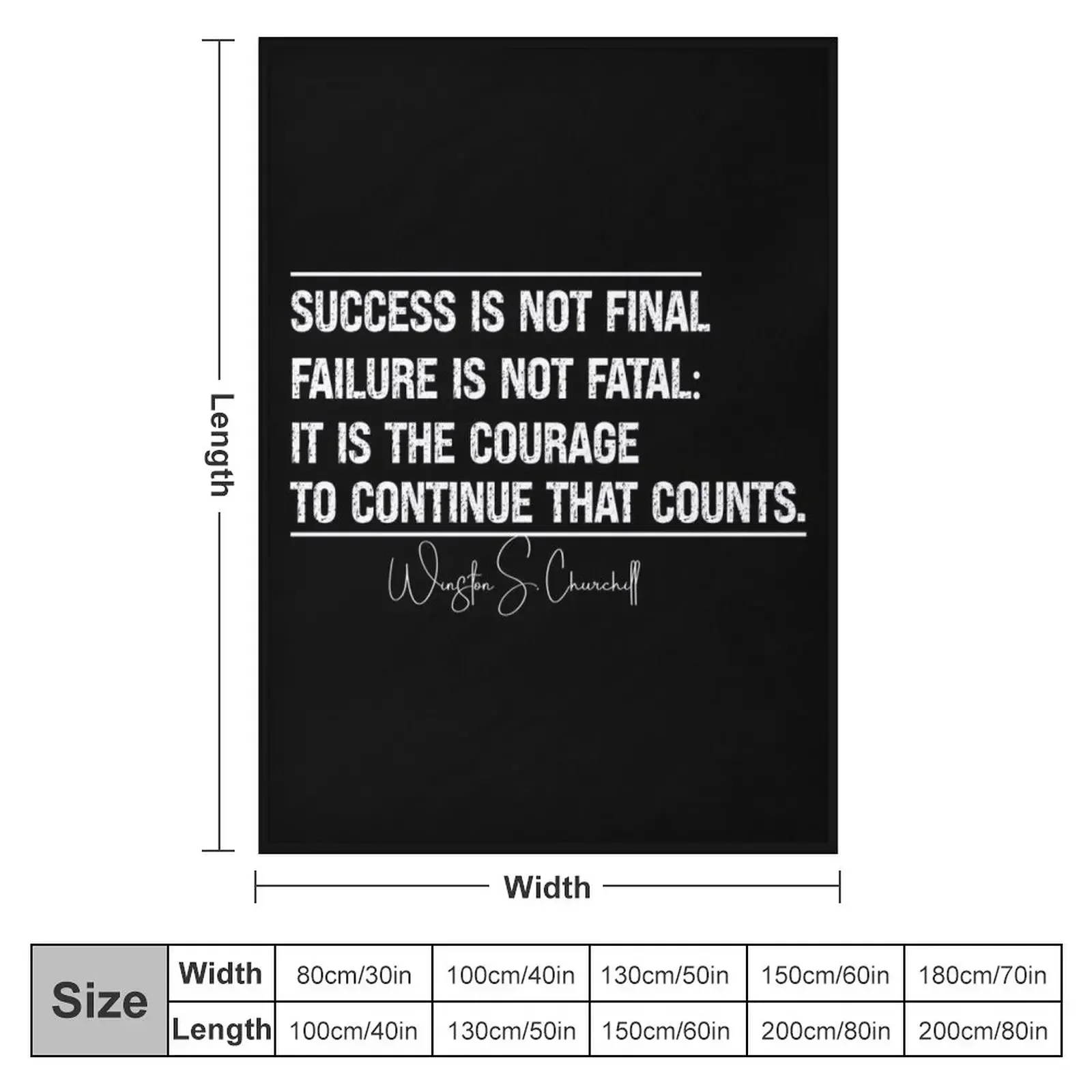Success Is Not Final Failure Is Not Fatal It Is The Courage To Continue That Counts Throw Blanket Sofa Quilt Retros Blankets