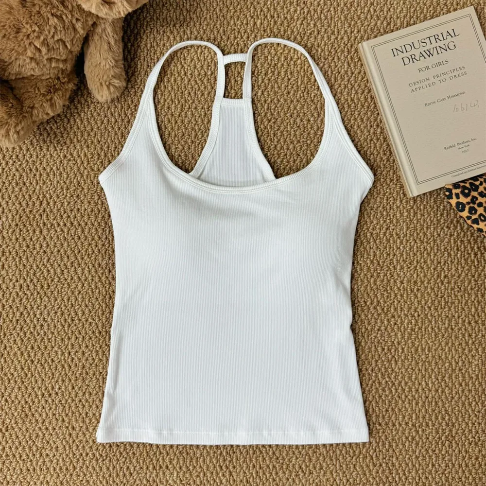 Casual U Neck Summer Tank Tops Sleeveless With Pad Fitted Tops Camisoles Underwear Vest Corset for Women