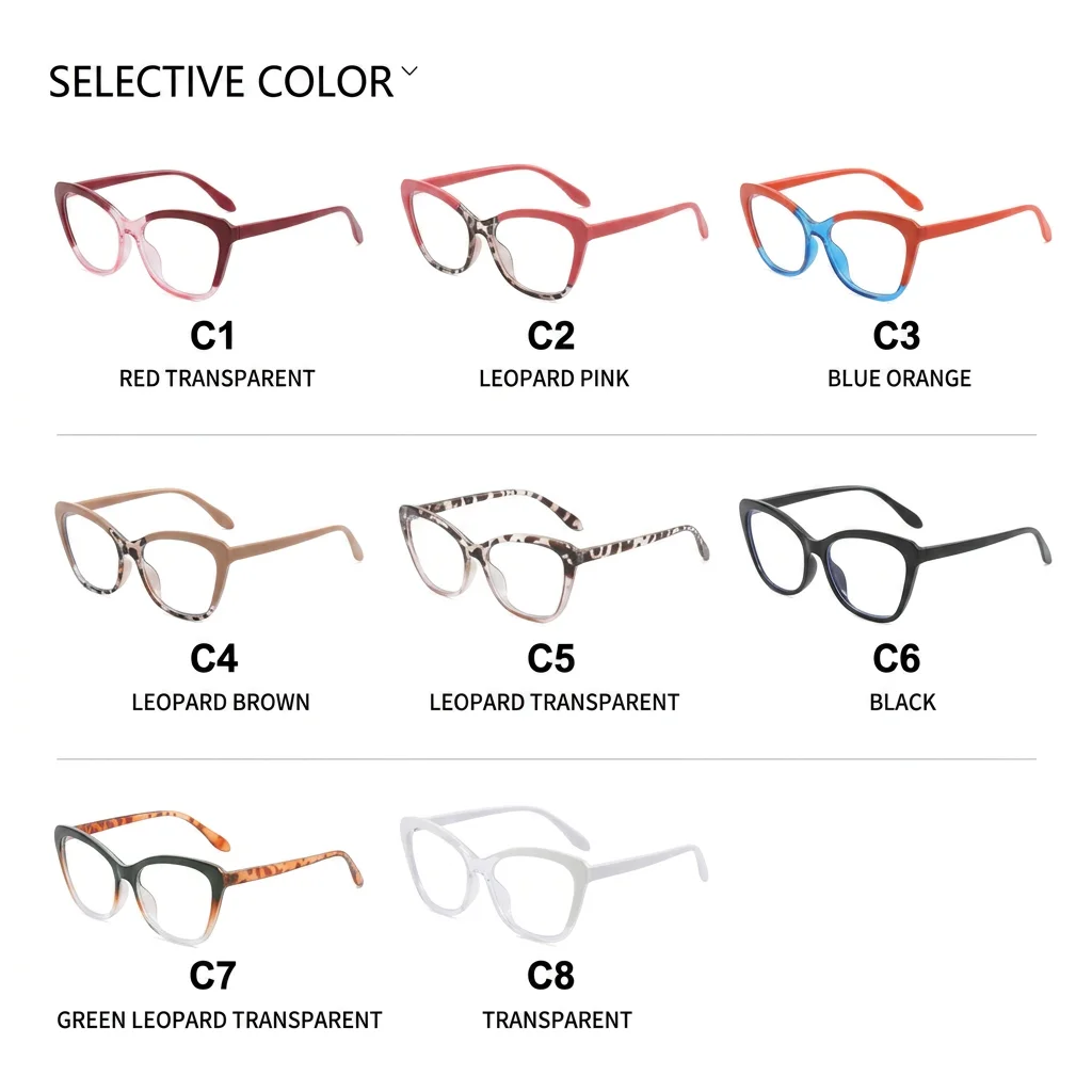 Retro  Eye Blue Light Blocking Glasses, Fashion Unisex PC Frame Eyewear for Screen Time, Slimming Face Shape Multiple Colors