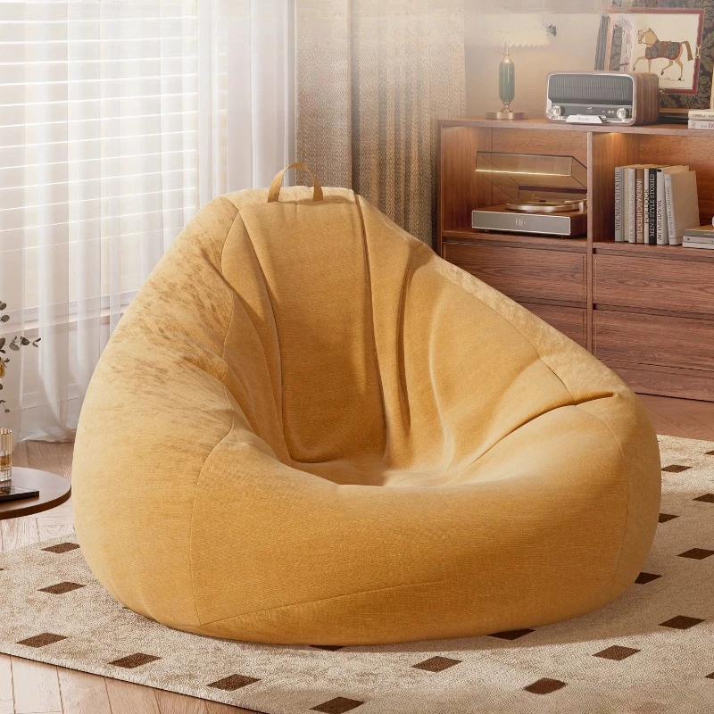 Sofás Puff Reclinables Modernos para Dormitorio y Exterior, Sofás Puff de Lujo Pequeños para Suelo con Relleno, Muebles de Ratán